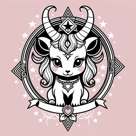 Kawaii baphomet demon goat