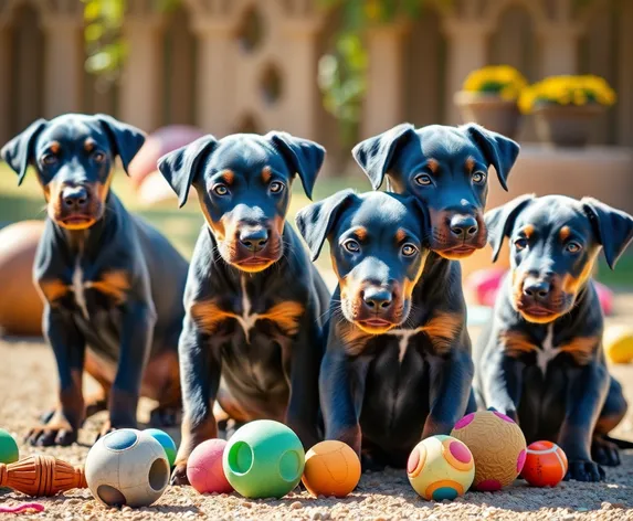 blue doberman puppies