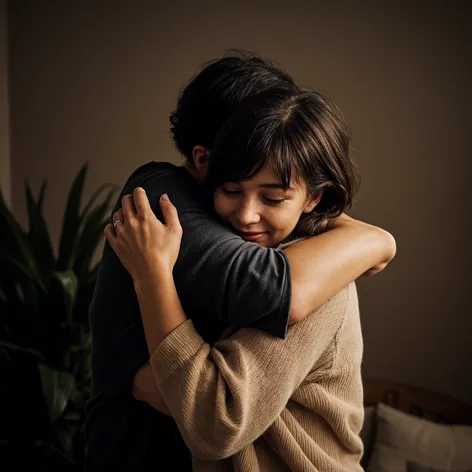 two people hugging