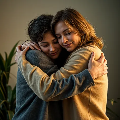 two people hugging