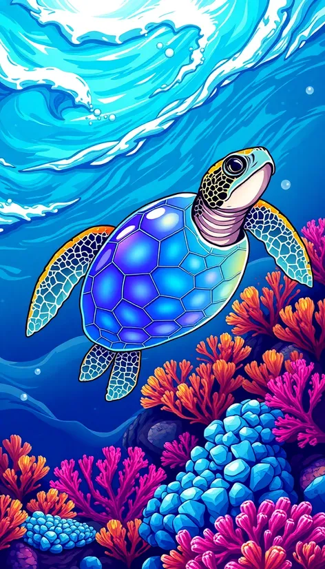 transparent sea turtle vector