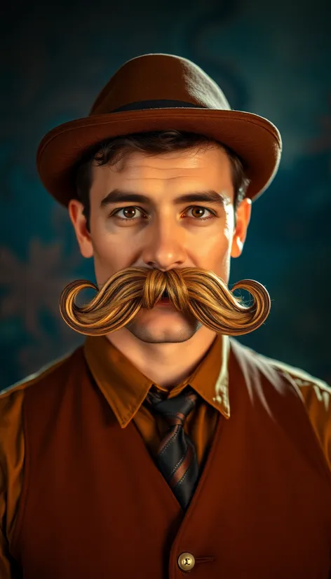 brown mustache costume