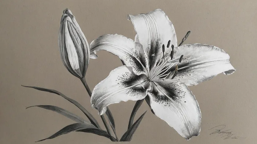 lily flower drawing