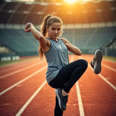 Girl training for olympics