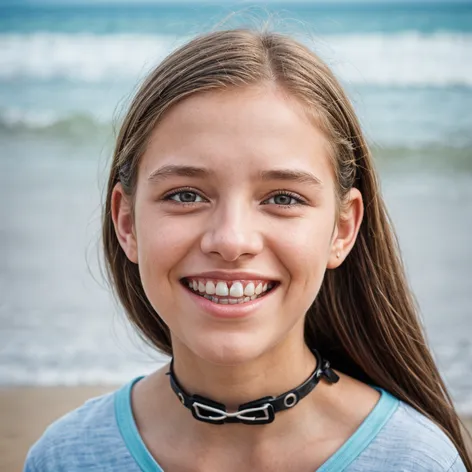 Teen girl with braces