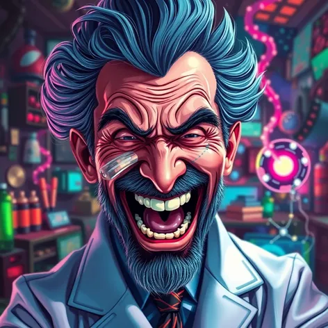 mad scientist laughing