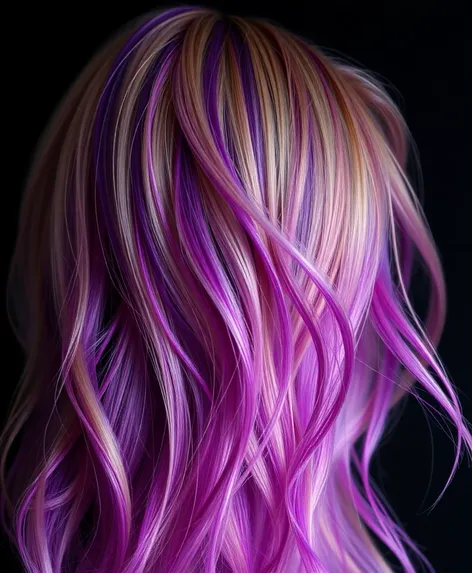 blonde with purple streaks