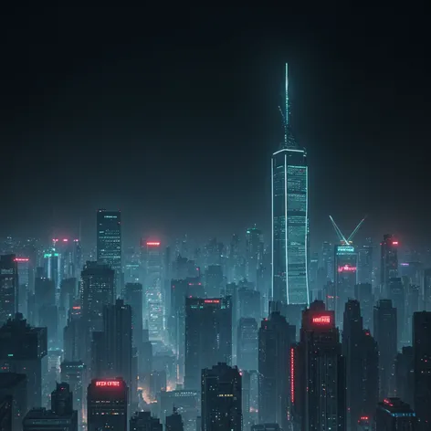 Cityscape, skyline, dystopian, cyberpunk,