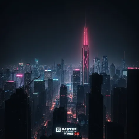 Cityscape, skyline, dystopian, cyberpunk,