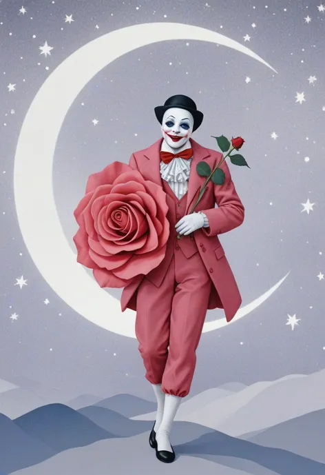 pierrot with a rose