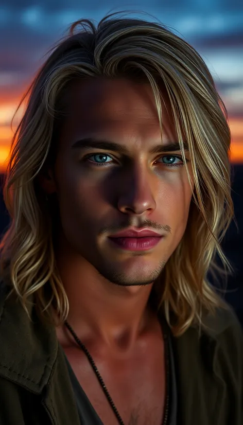 blonde long hair male