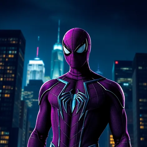 purple spiderman suit