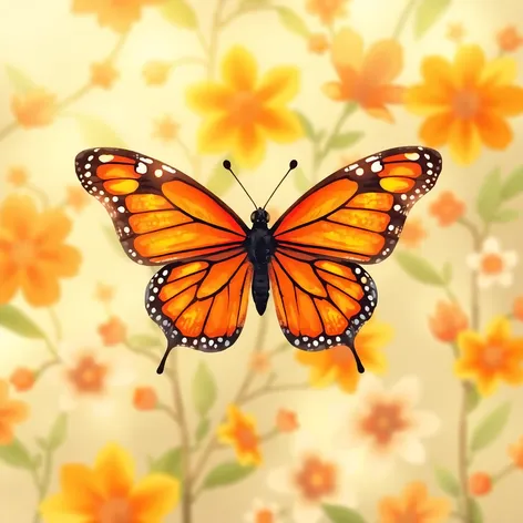 transparent background orange butterfly