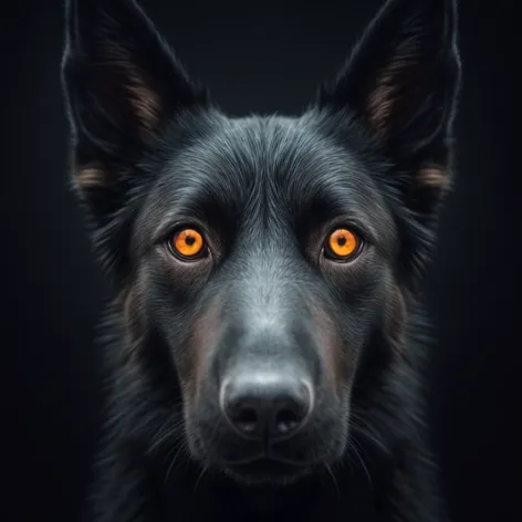 Black shepherd dog, cyberpunk,