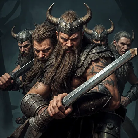 Fantasy Viking berserkers