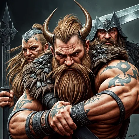 Fantasy Viking berserkers