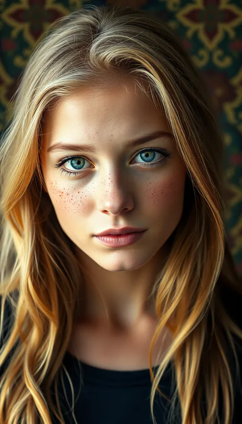 blonde hair with freckles