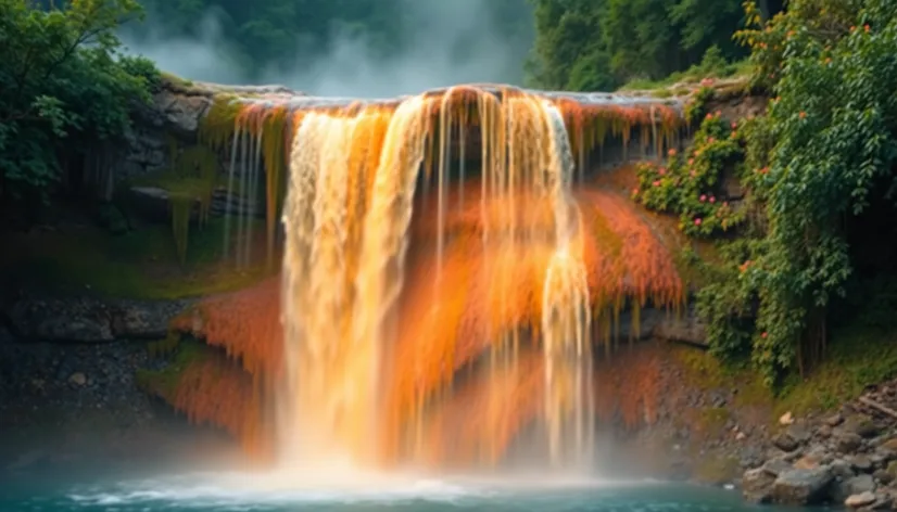 colourful waterfall