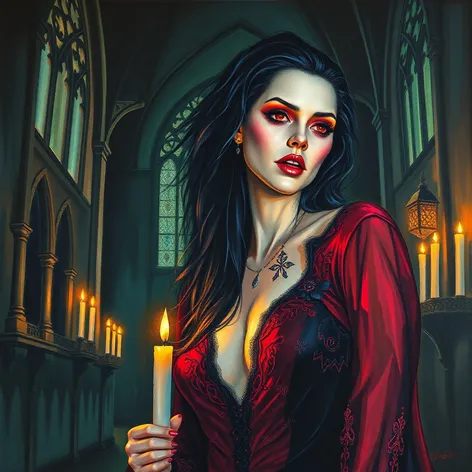 vampire woman painting