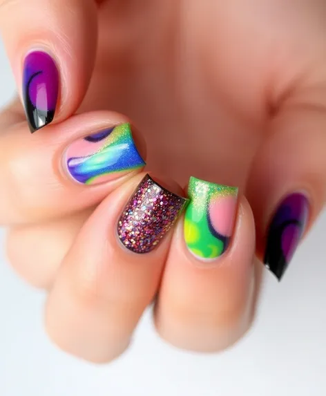 multicolor nails