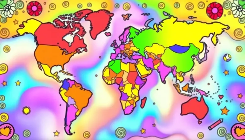 world map coloring page