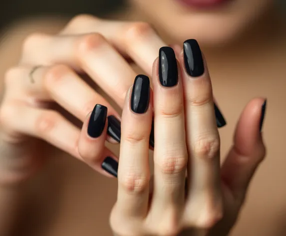 dark grey nails