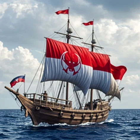 Pirate ship with Indonesian