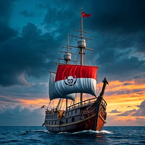 Pirate ship with Indonesian