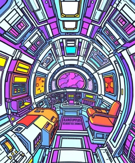 coloring page spaceship