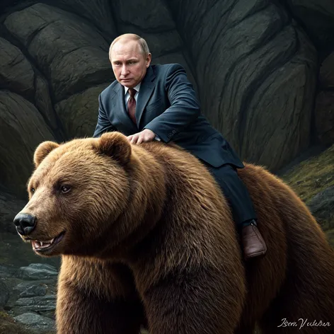 putin riding a bear