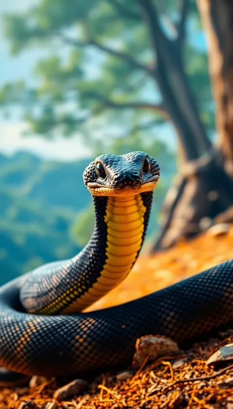 black snake with yellow