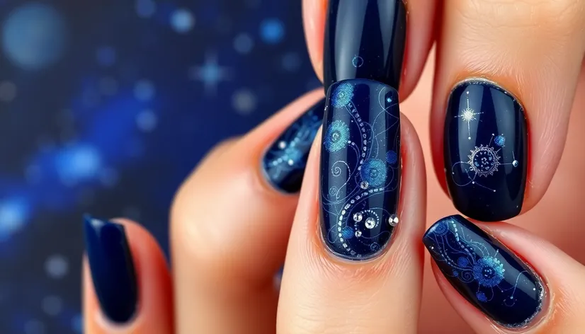 dark blue nail designs