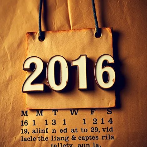 calendar and 2016