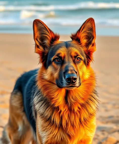 dog on the beach