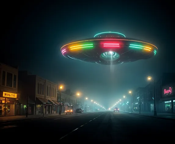 neon ufo flying saucer