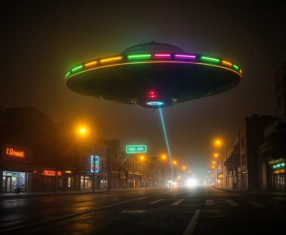 neon ufo flying saucer