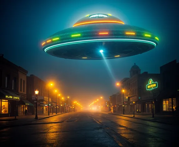 neon ufo flying saucer