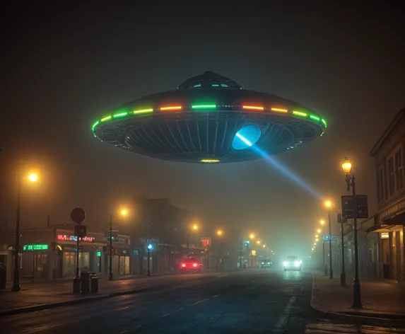 neon ufo flying saucer