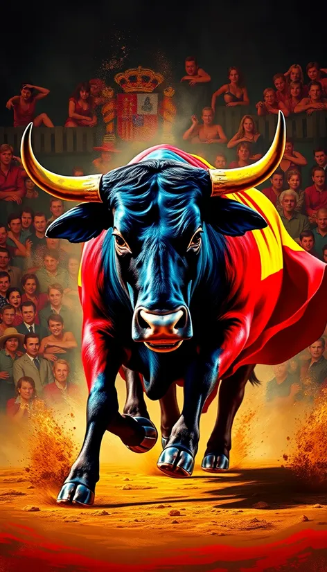 spanish flag with bull