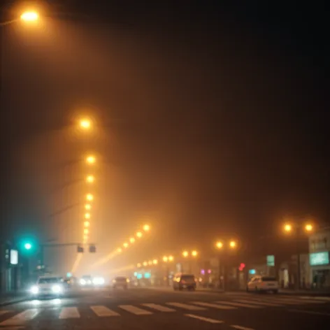 street light fog