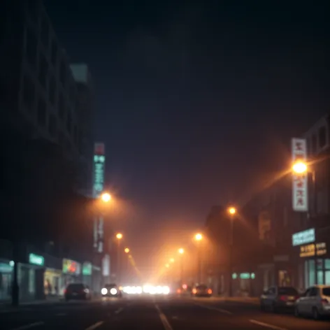 street light fog