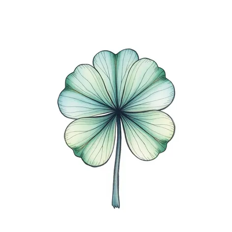 4 leaf clover drawing