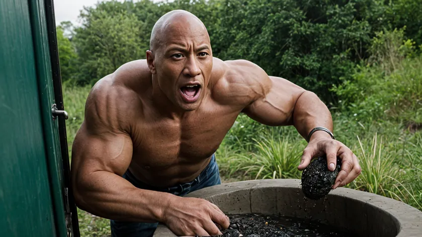 dwayne johnson spitting rocks