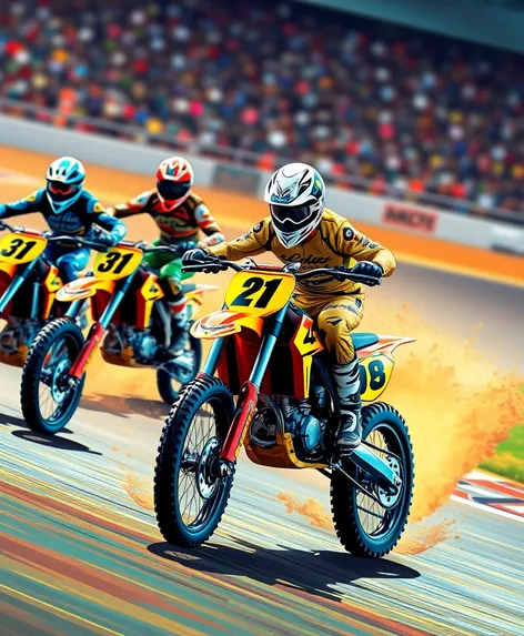 drawings of motocross bikes