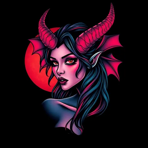 female demon tattoo