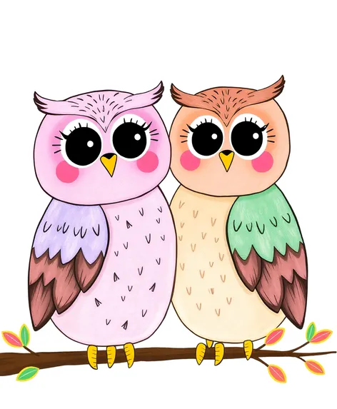 cute drawn owls