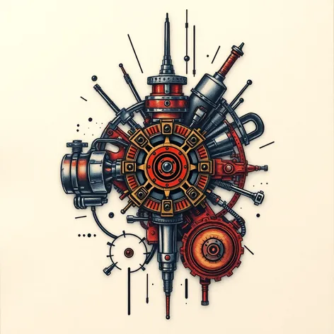 mechanical concept tattoo