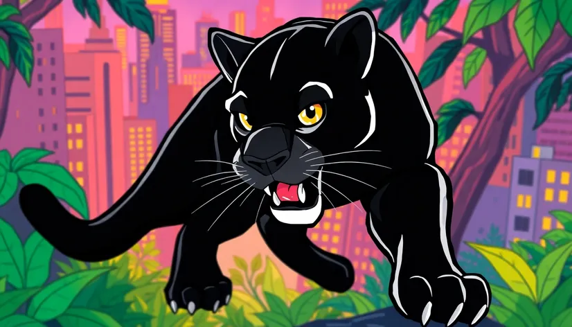 black cartoon panther