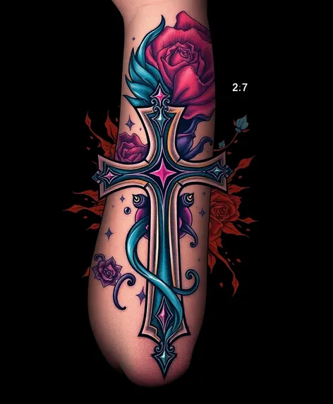 cross arm tattoo