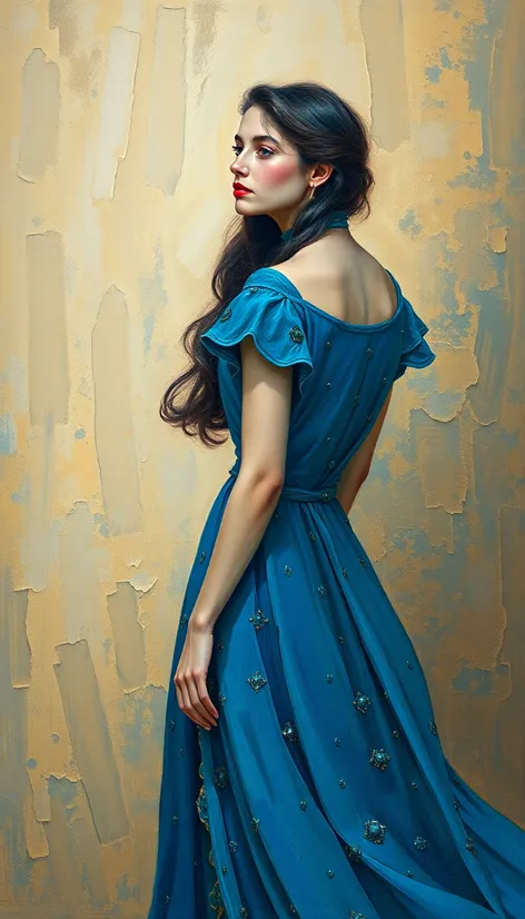 lady in blue dress